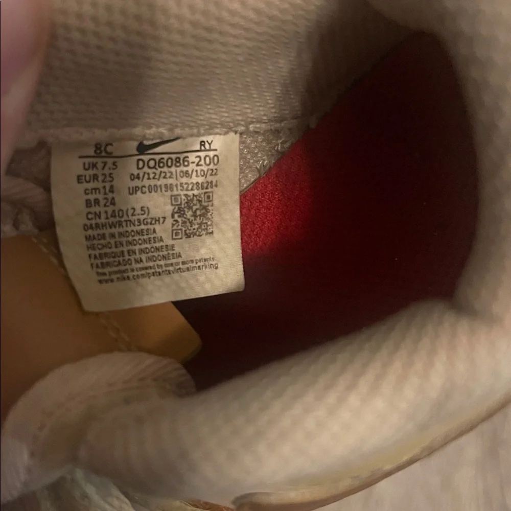 Nike Force One LV8 Toddler Shoe in Pearl White/ Ale Brown/ Sesame